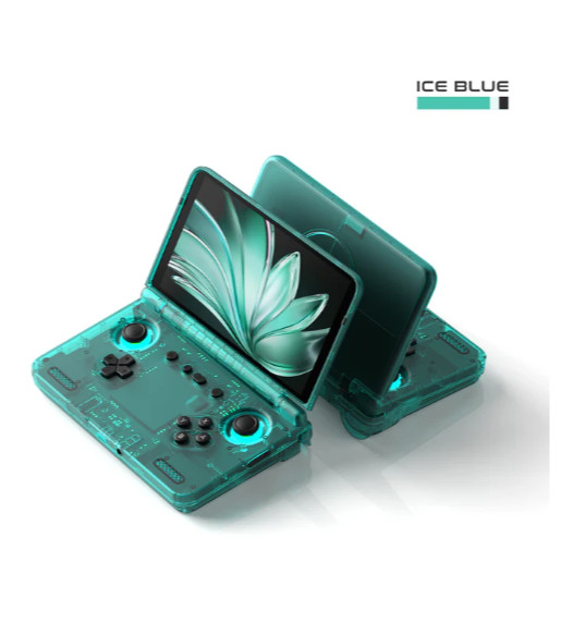 ICE BLUE Retroid Pocket Flip 2 Handheld OLED Screen, Hall Sticks
