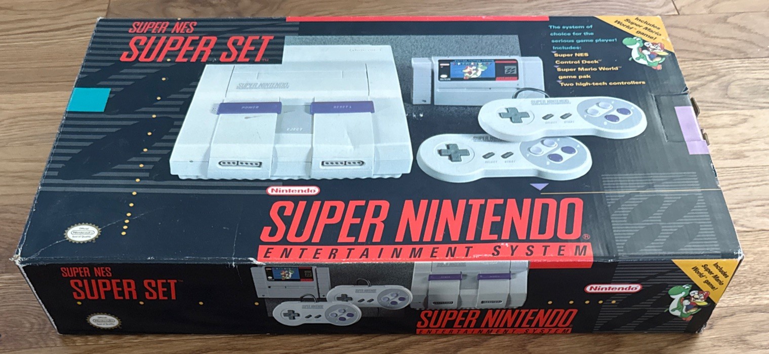 Super Nintendo SNES Super Set CIB Console w/ Box, Super Mario World, OEM Control
