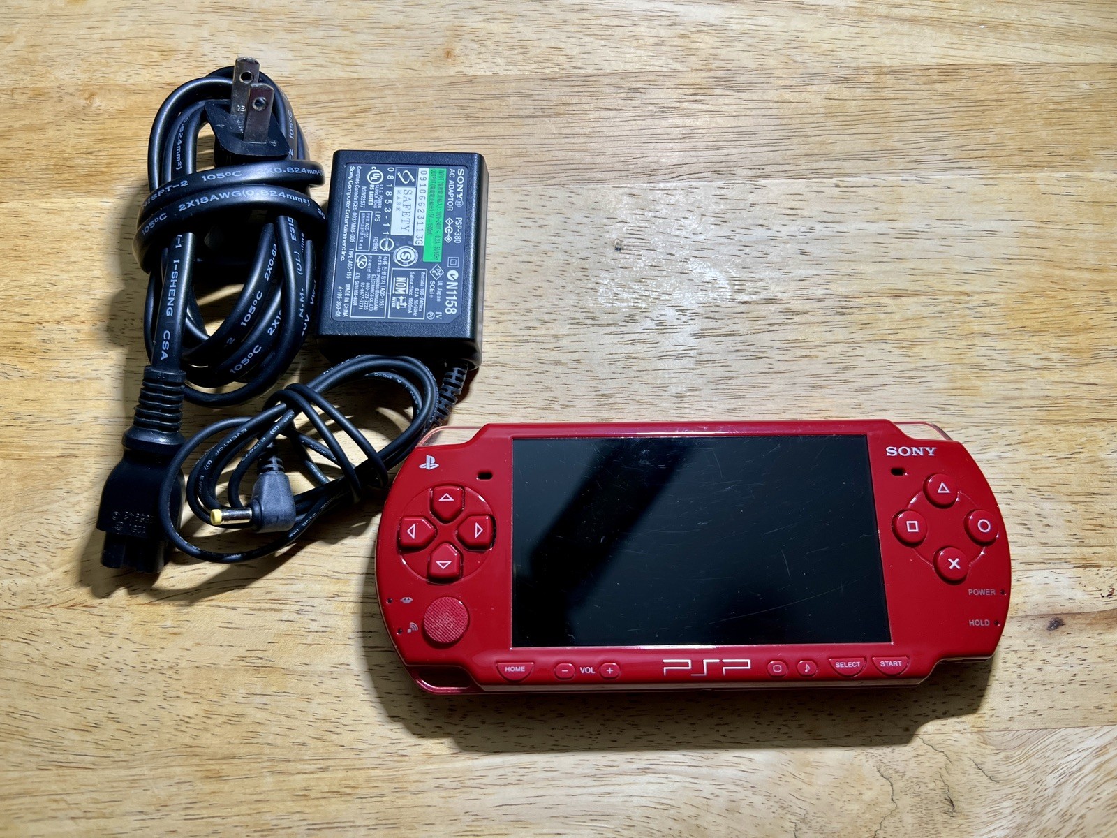 Sony PSP-2001 God of War Red Console Custom 32GB MicroSD + Games + Accs. Bad UMD