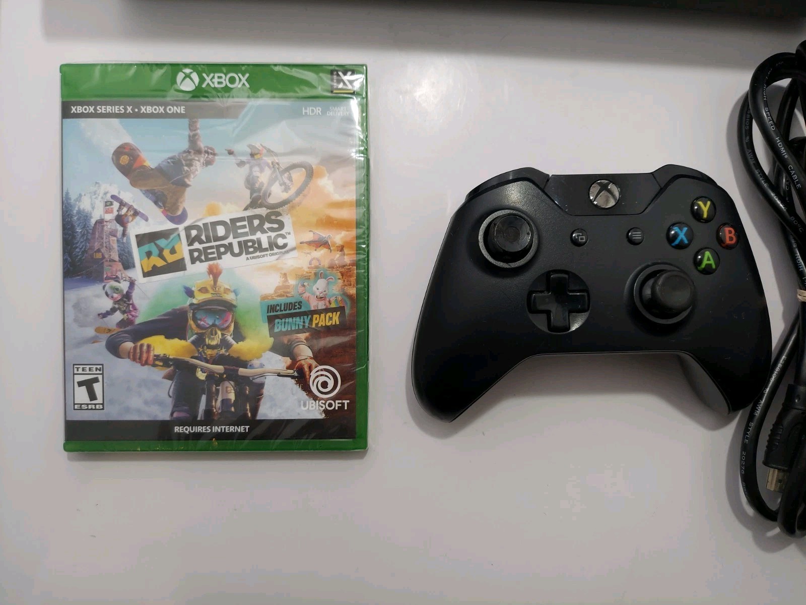 Xbox One 500GB Console Bundle – Controller + Game – Power & HDMI Cord – Tested