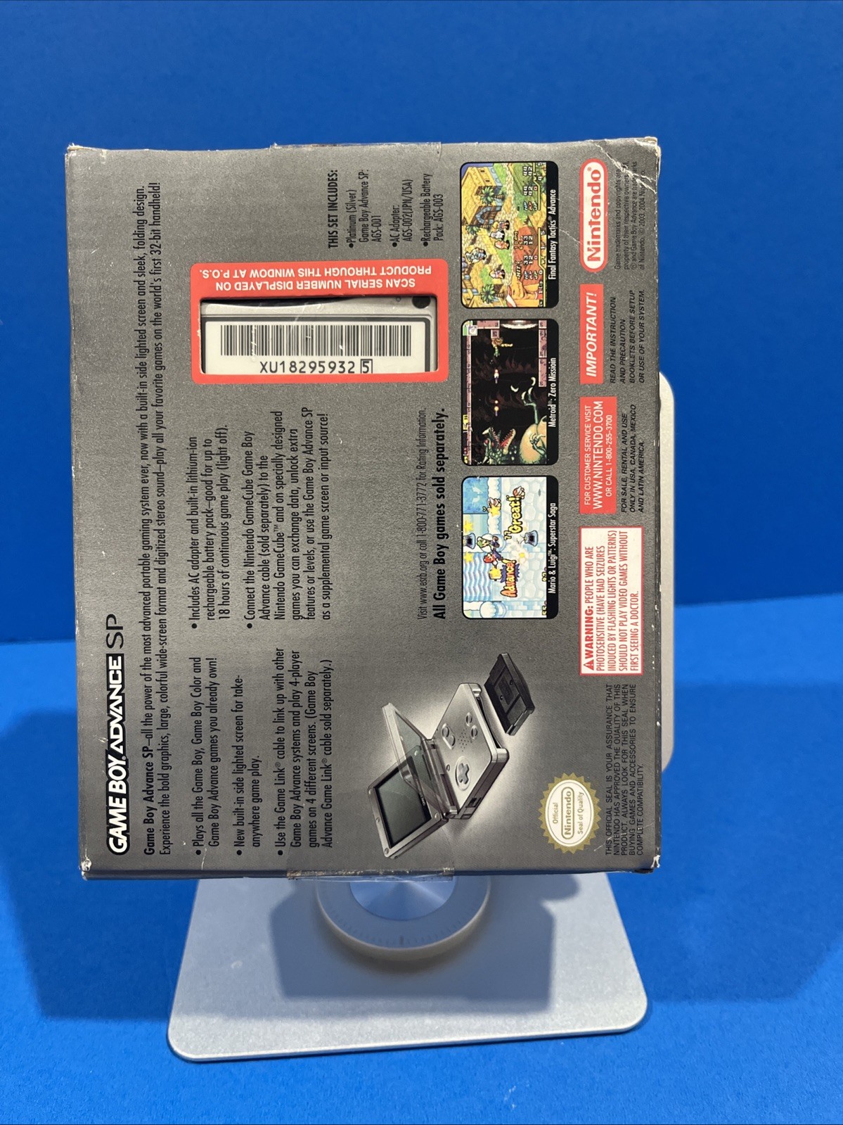 Nintendo Game Boy Advance SP-Silver New