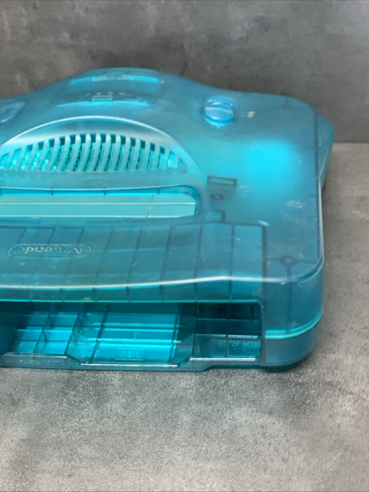 Nintendo 64 Funtastic Ice Blue Console Only RESET BUTTON DOES NOT WORK Read N64
