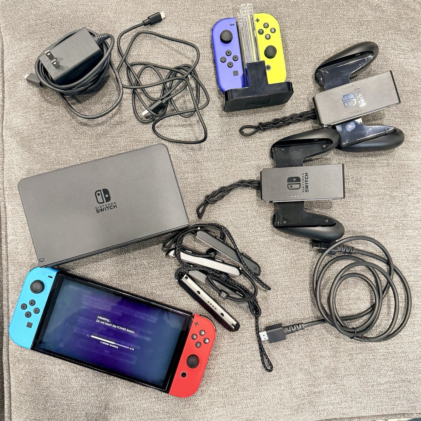 Nintendo Switch OLED Model Handheld Console – 64GB – Black/Neon Red/Neon Blue