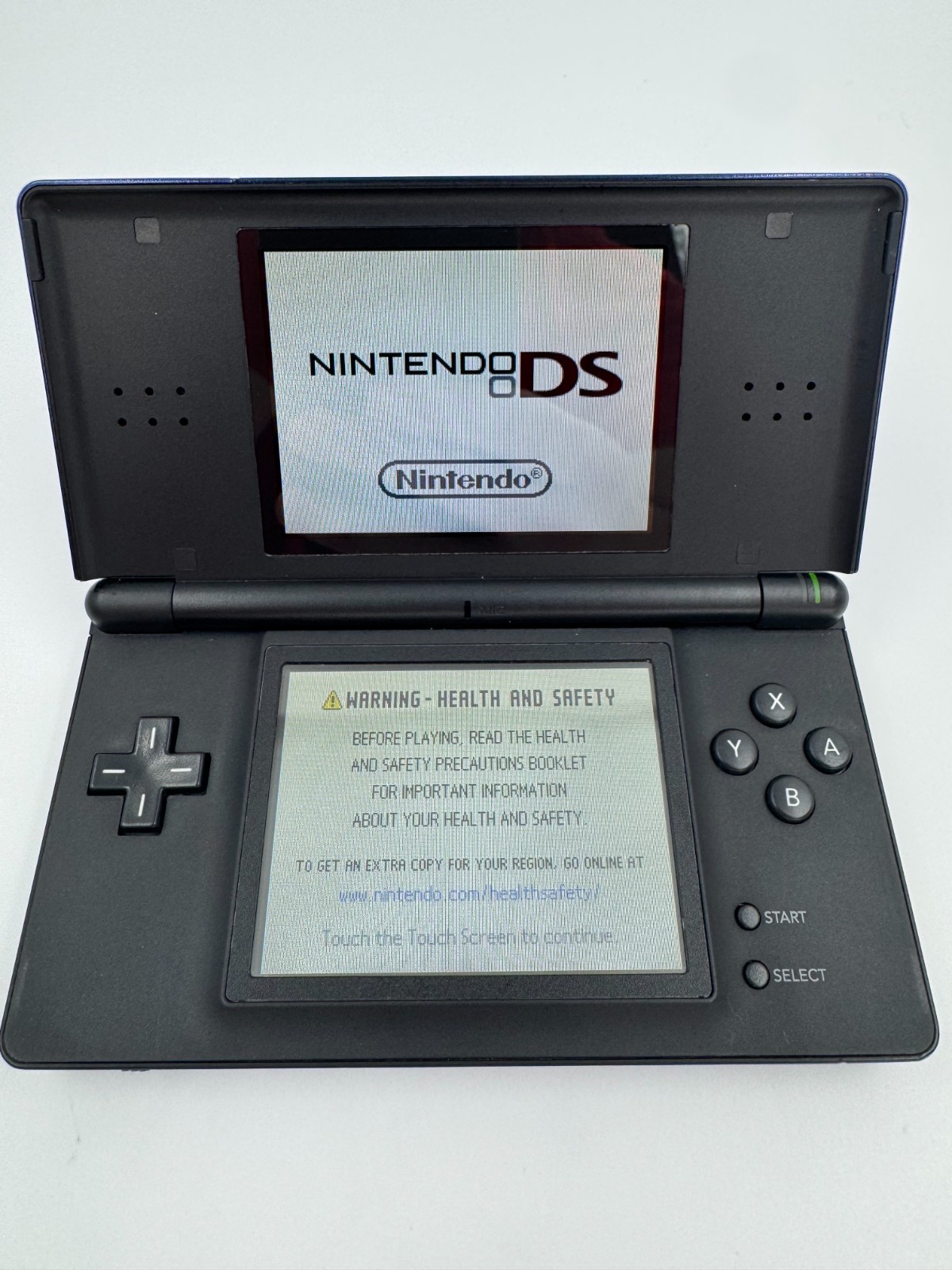 Nintendo DS Lite Cobalt Blue Black Console Bundle Charger Stylus Mario Kart DS