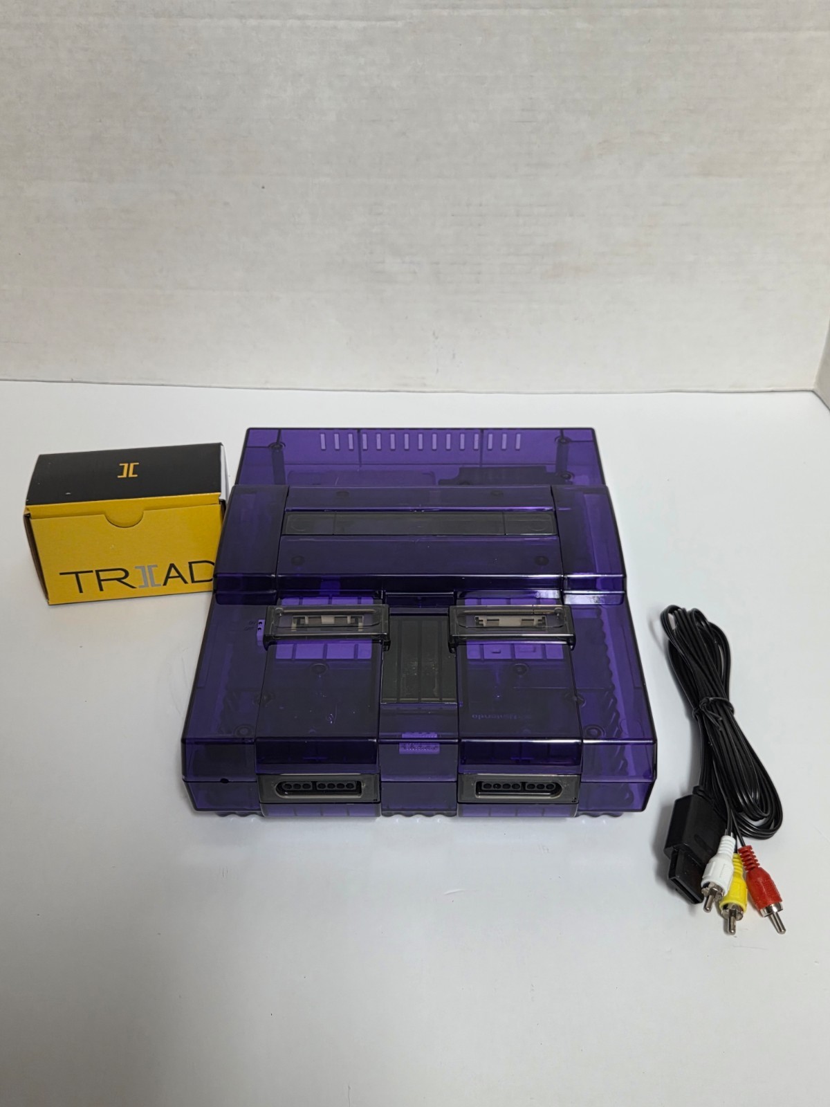 Custom Super Nintendo Transparent Purple/Smoke UPGRADED Triad Power Suppy