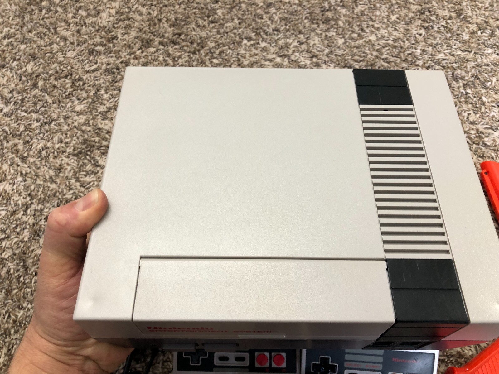 Nintendo NES Console Complete W/ 2 OEM Controllers +Zap Gun Thoroughly Cleaned