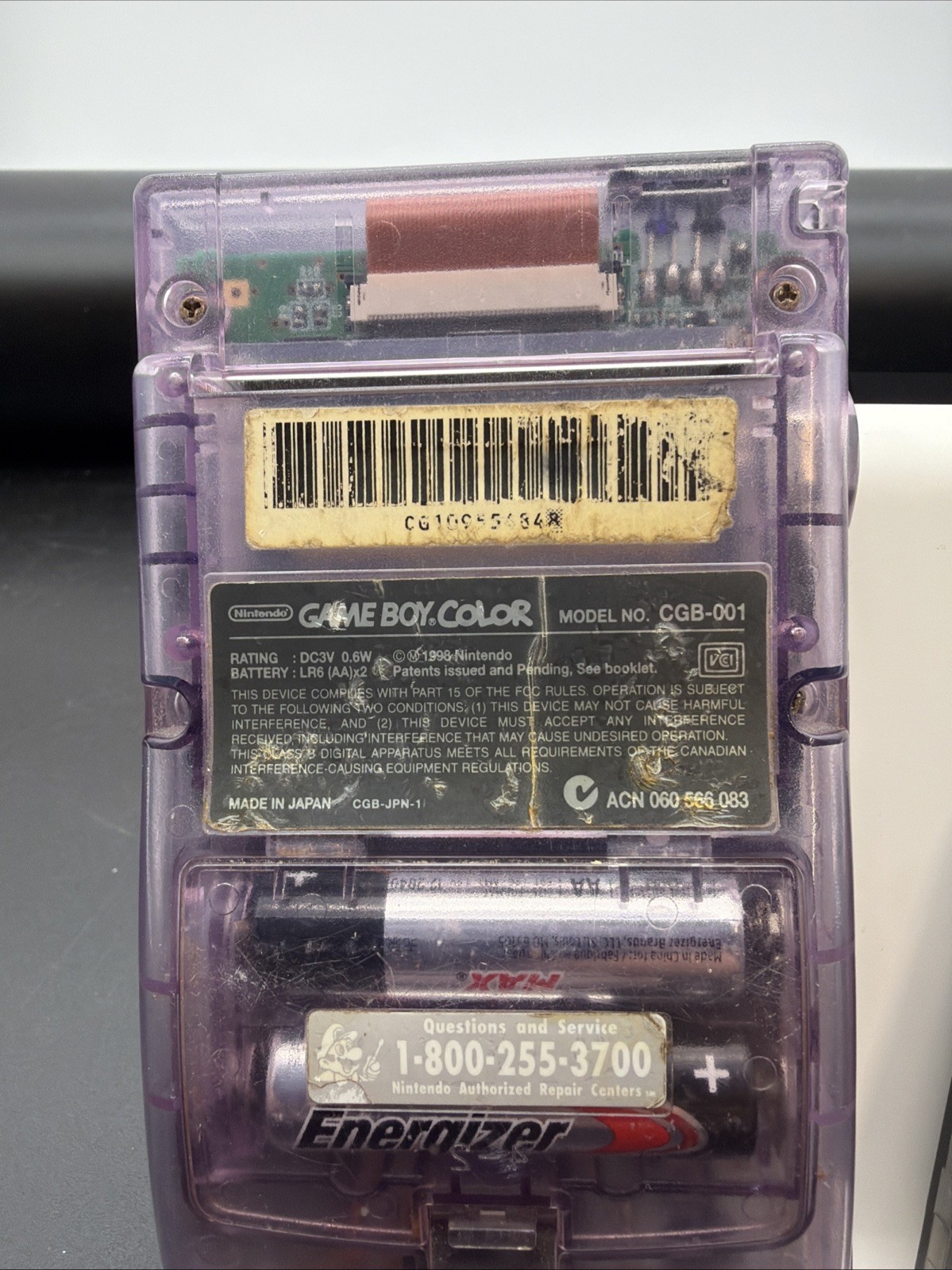 Nintendo Game Boy Color Atomic Purple CGB-001 Handheld Console & Tweety Game