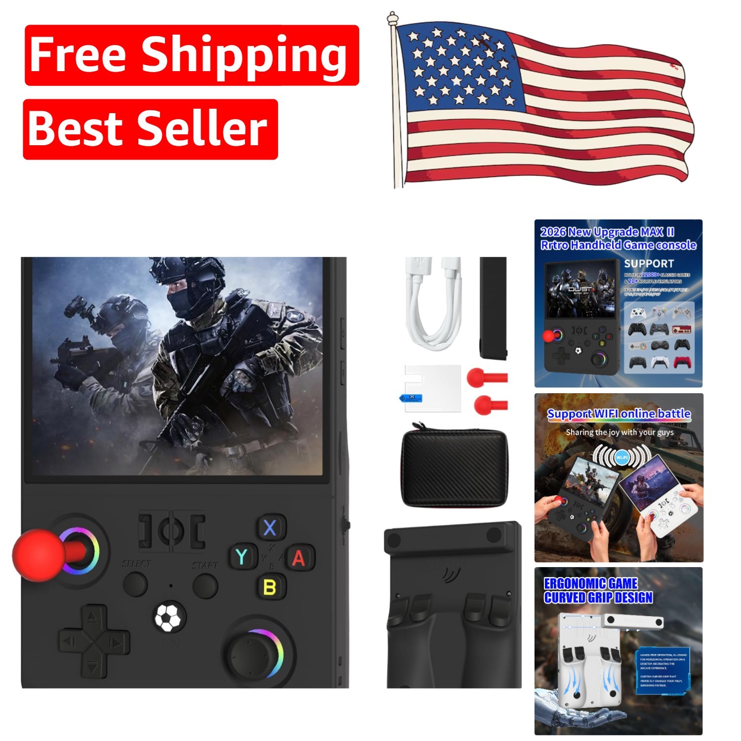 R36MAX 2 Handheld Console | 1024×768 HD Screen & 4000mAh Battery – Linux Power