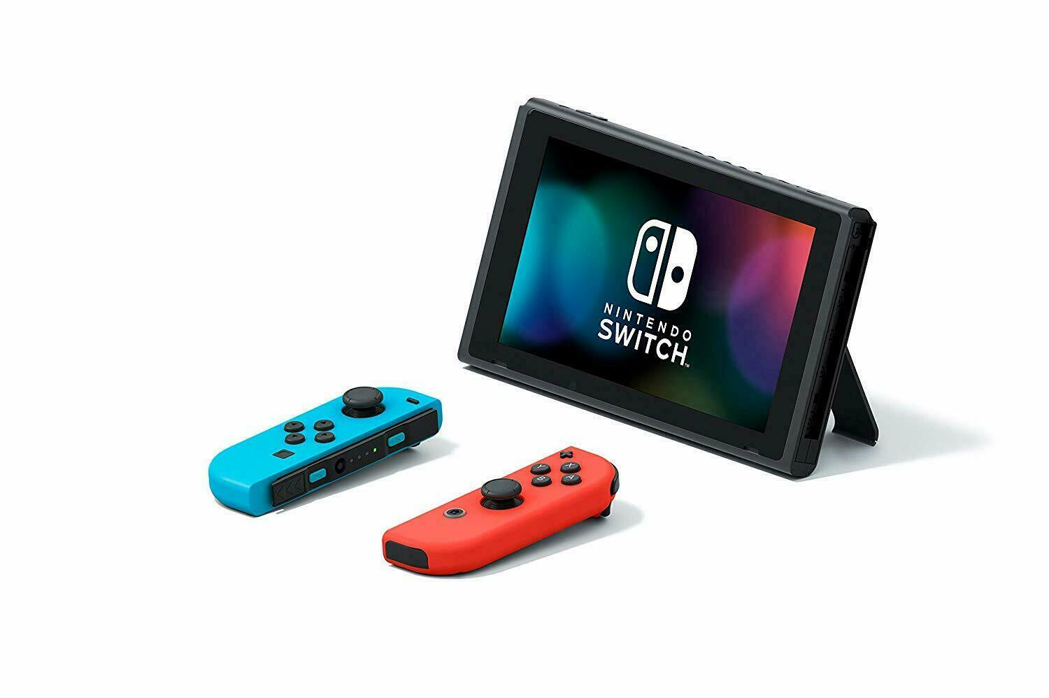 Nintendo Switch Console V2 Neon Blue + Red Joy-Cons 32GB 2Day Ship ✈️ + 1 Yr War
