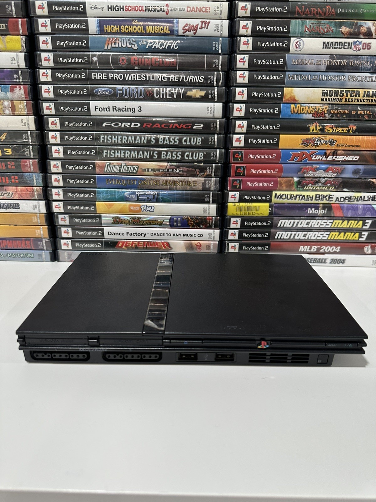 Sony PlayStation 2 PS2 Slim Console OEM Bundle Black Tested w/ControlMemory Card