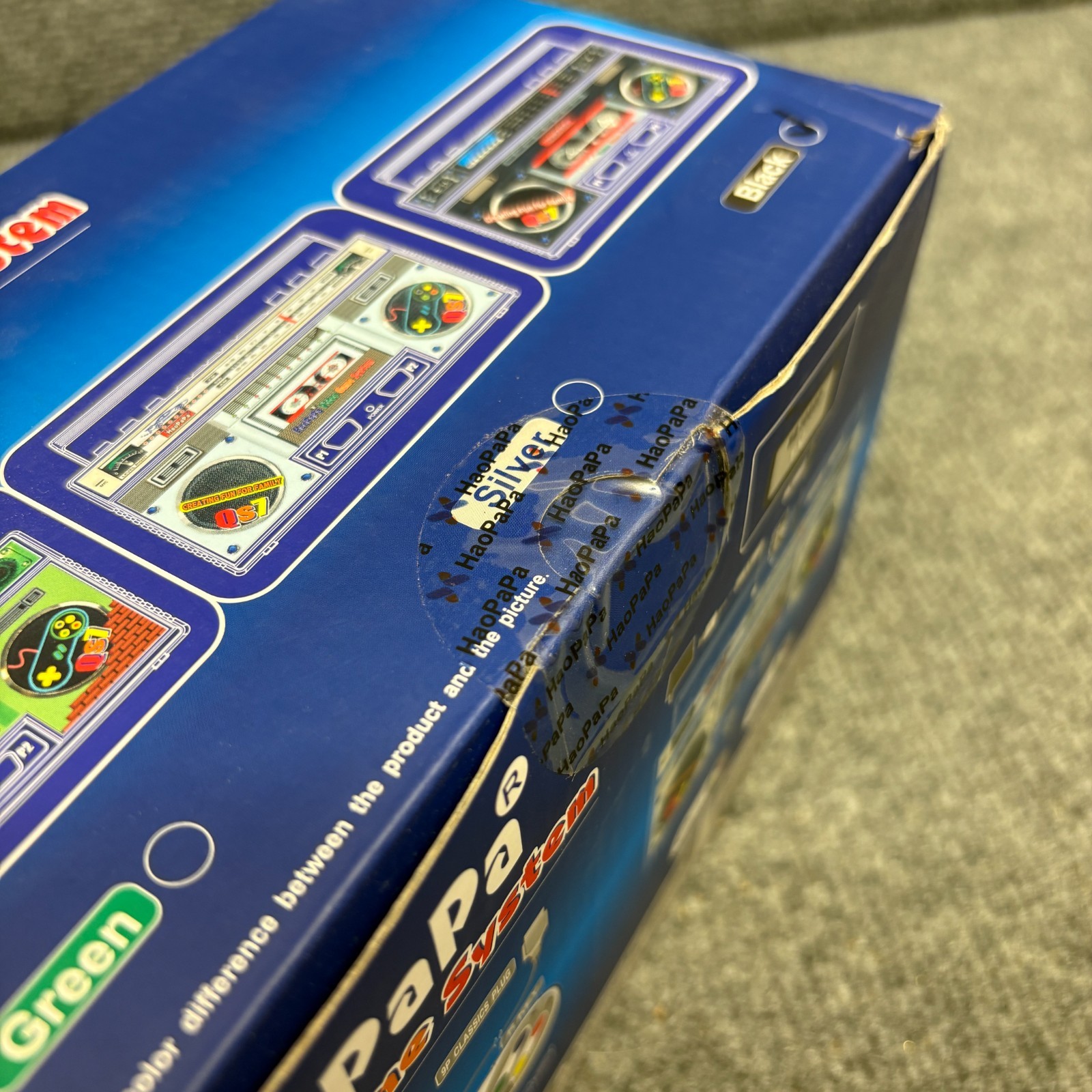 HaoPapa QS7 Video Game System SILVER Boombox 365 Classic Games ~ NEW in Box