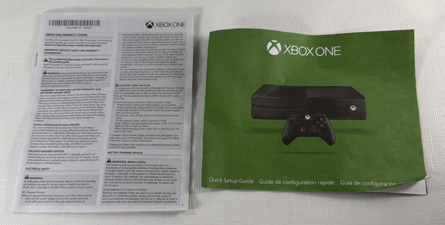 Microsoft Xbox One 1540 500GB Console System W/ 2 Controller & Wires – Tested