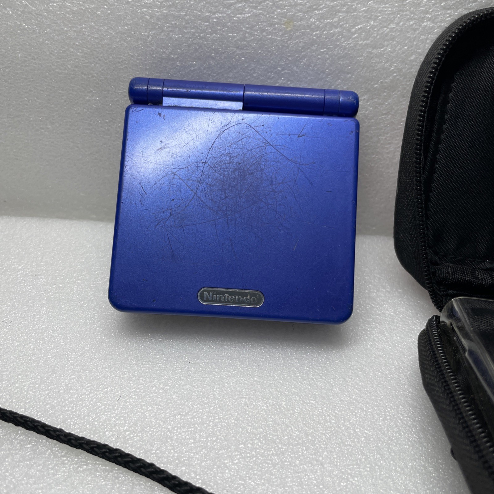 Nintendo Game Boy Advance SP Blue Handheld Console And Case Without Charger