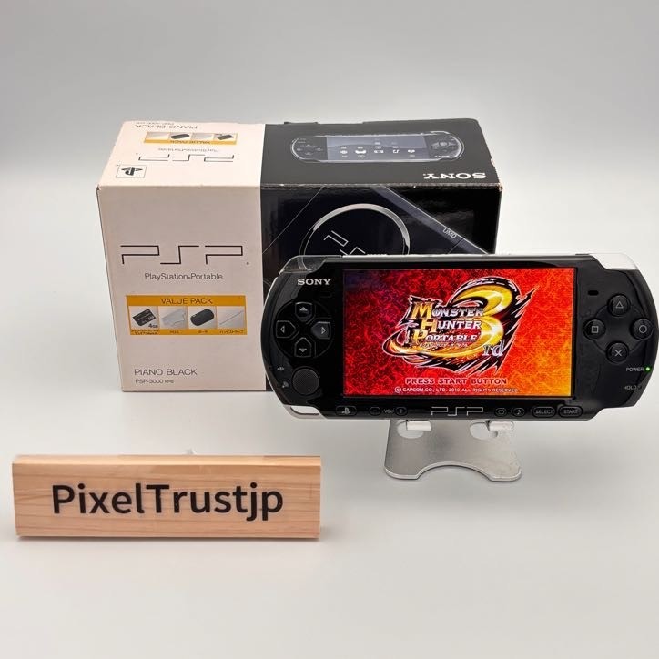 Sony PSP-3000 Piano Black Value Pack Console Boxed Bright LCD Excellent 869