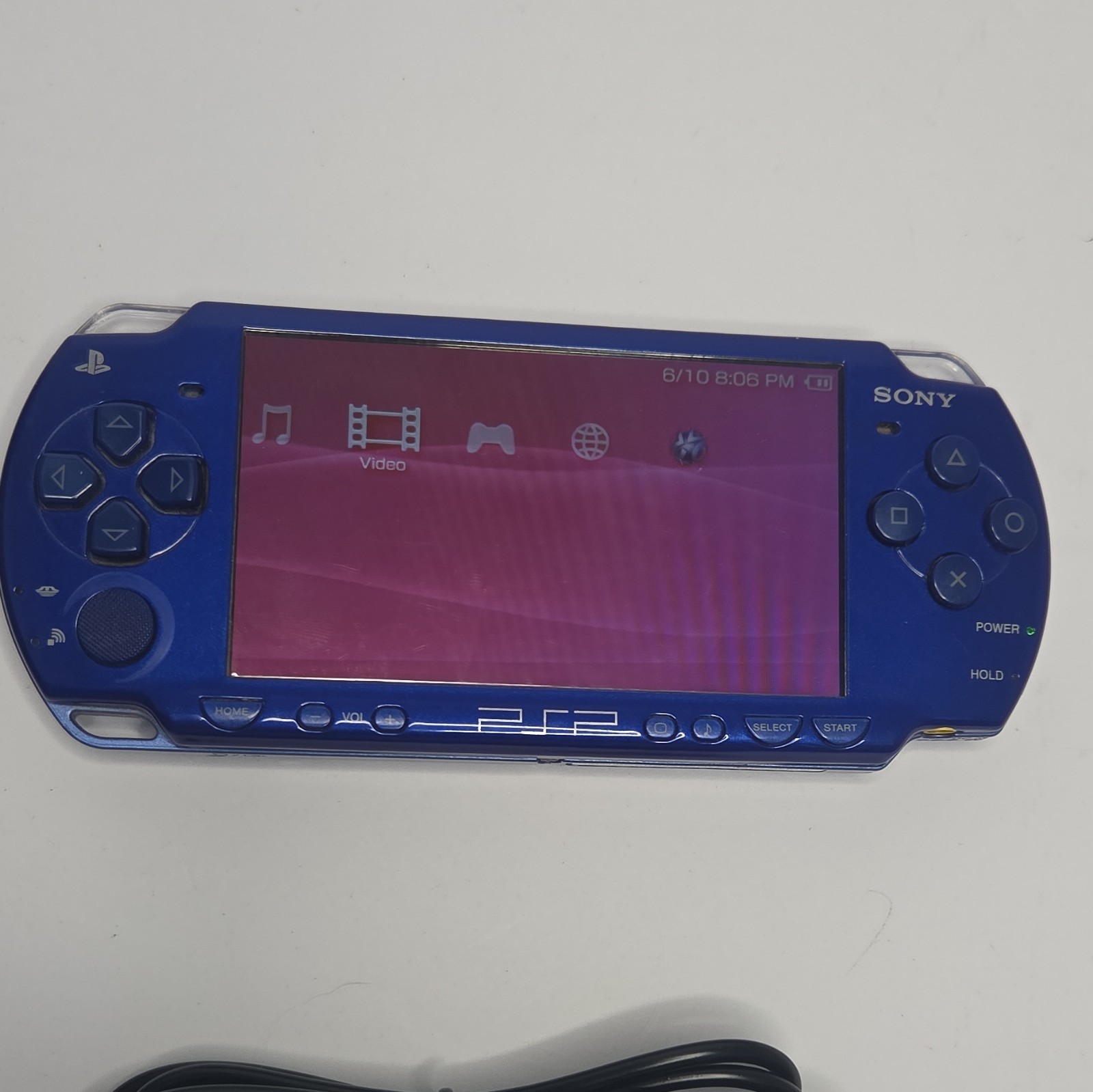 Sony PSP-3000 Blue Handheld System NTSC-U/C Wi-Fi w/ Case & USB Cable & Games