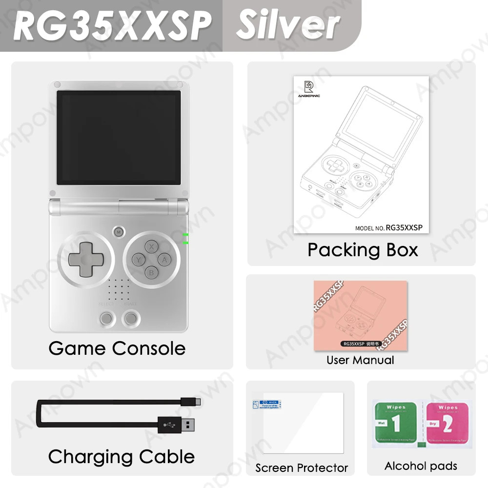 Flip Handheld Console ANBERNIC RG35XXSP, 3.5″ IPS HDMI WiFi Bluetooth Linux Gift