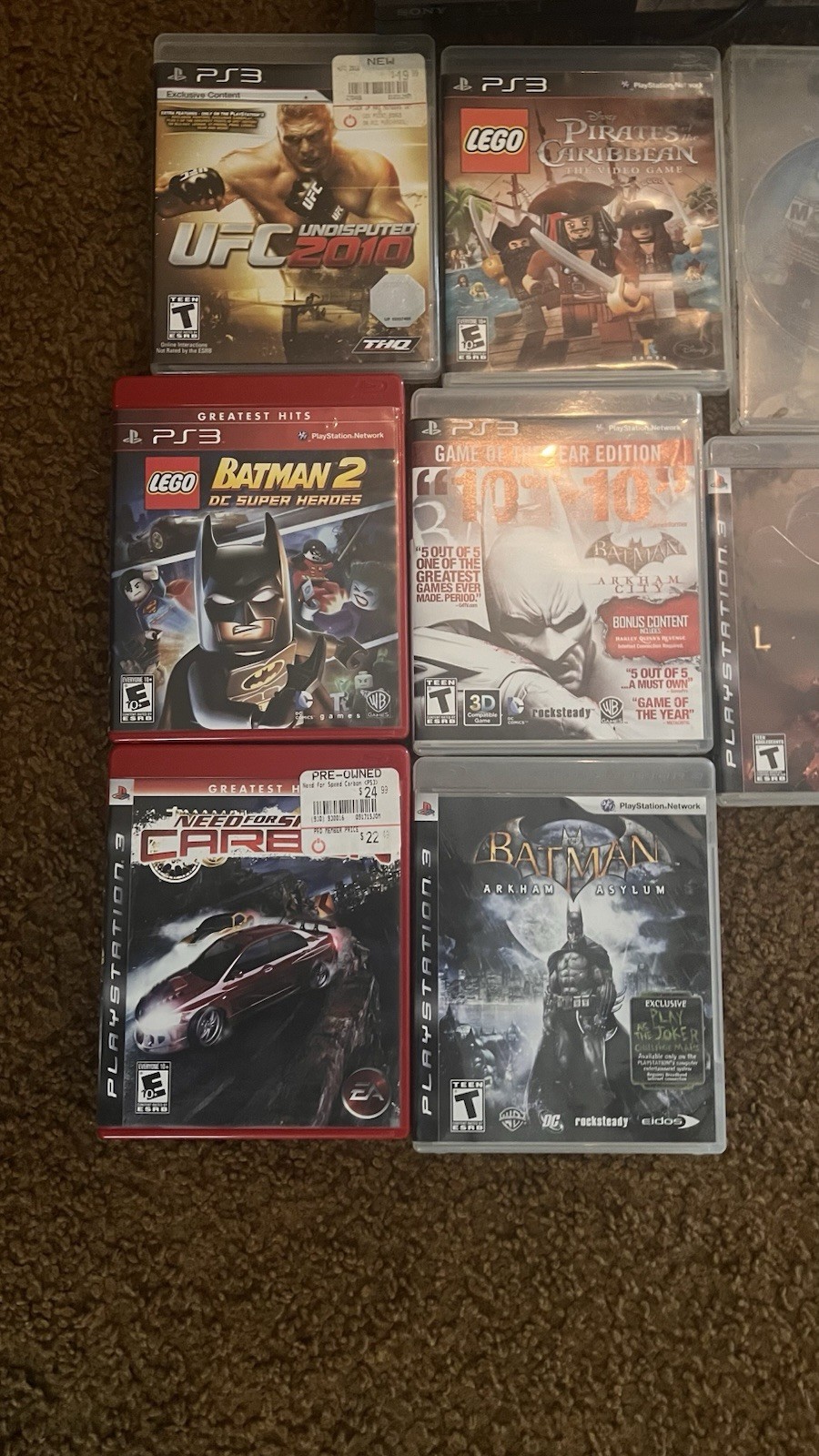 PlayStation 3 With 10 Games and Remotes Tested Works Great
