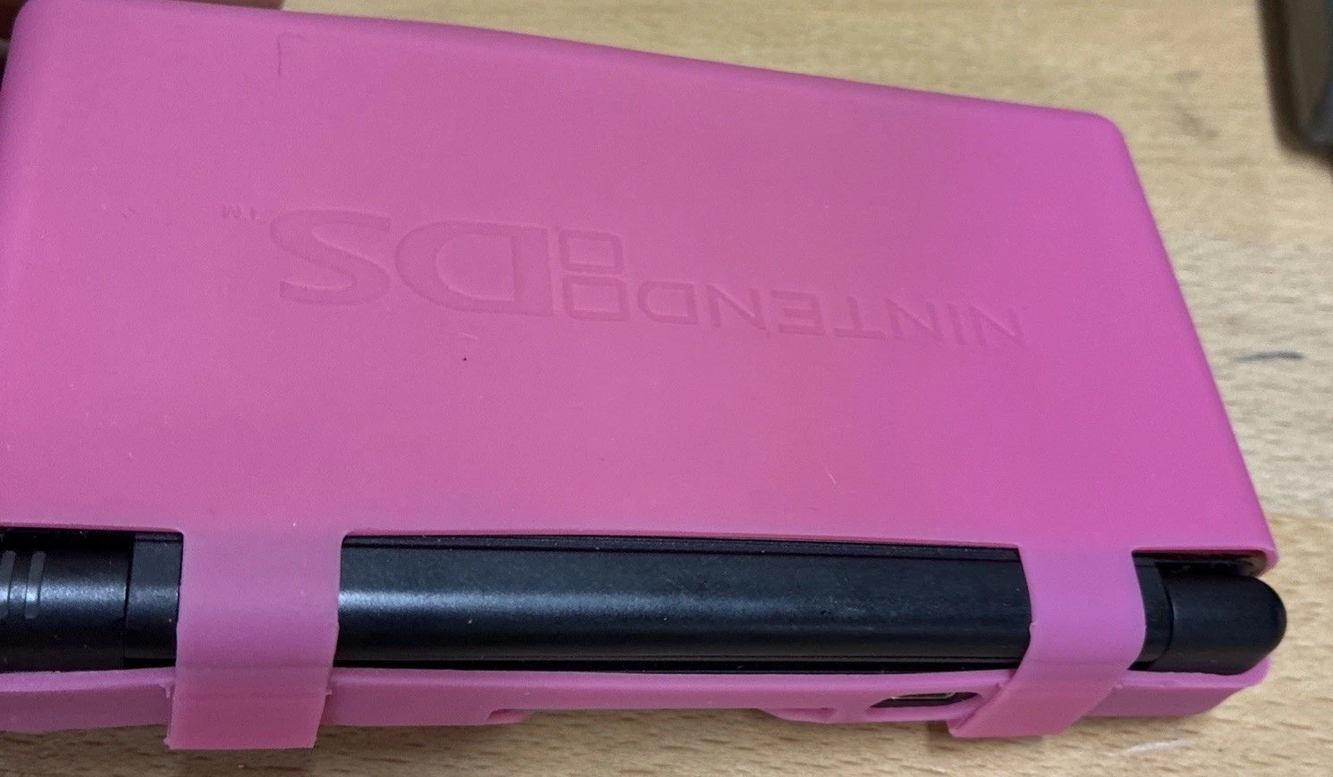 Nintendo DS Console Red Handheld System Pink Overlay Tested Working With Charger