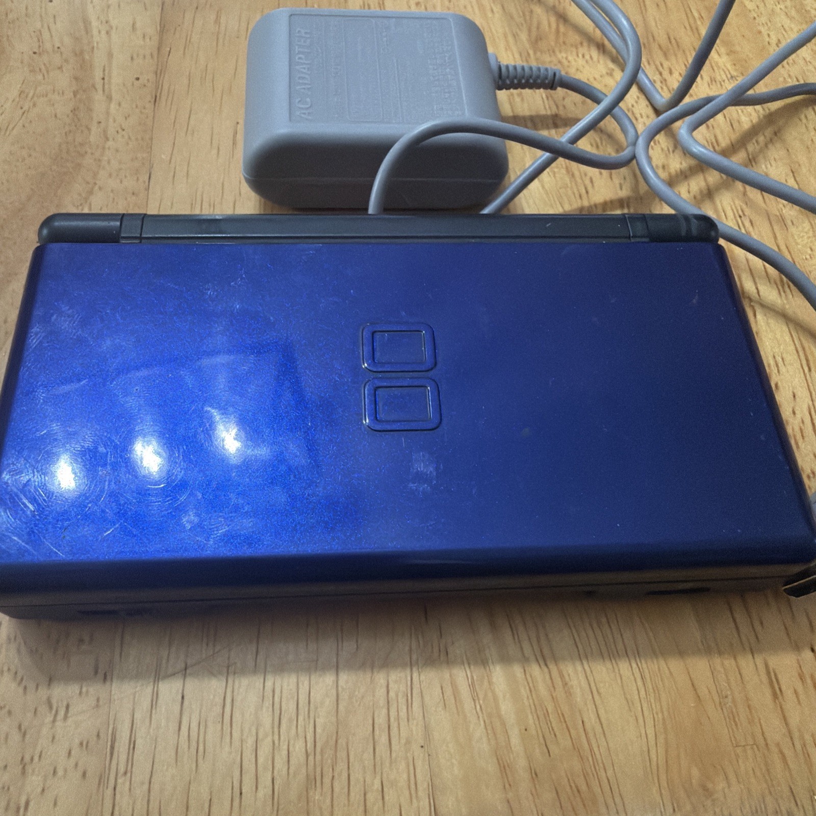 Nintendo DS Lite Cobalt Blue Black Handheld System With Charger & Stylus