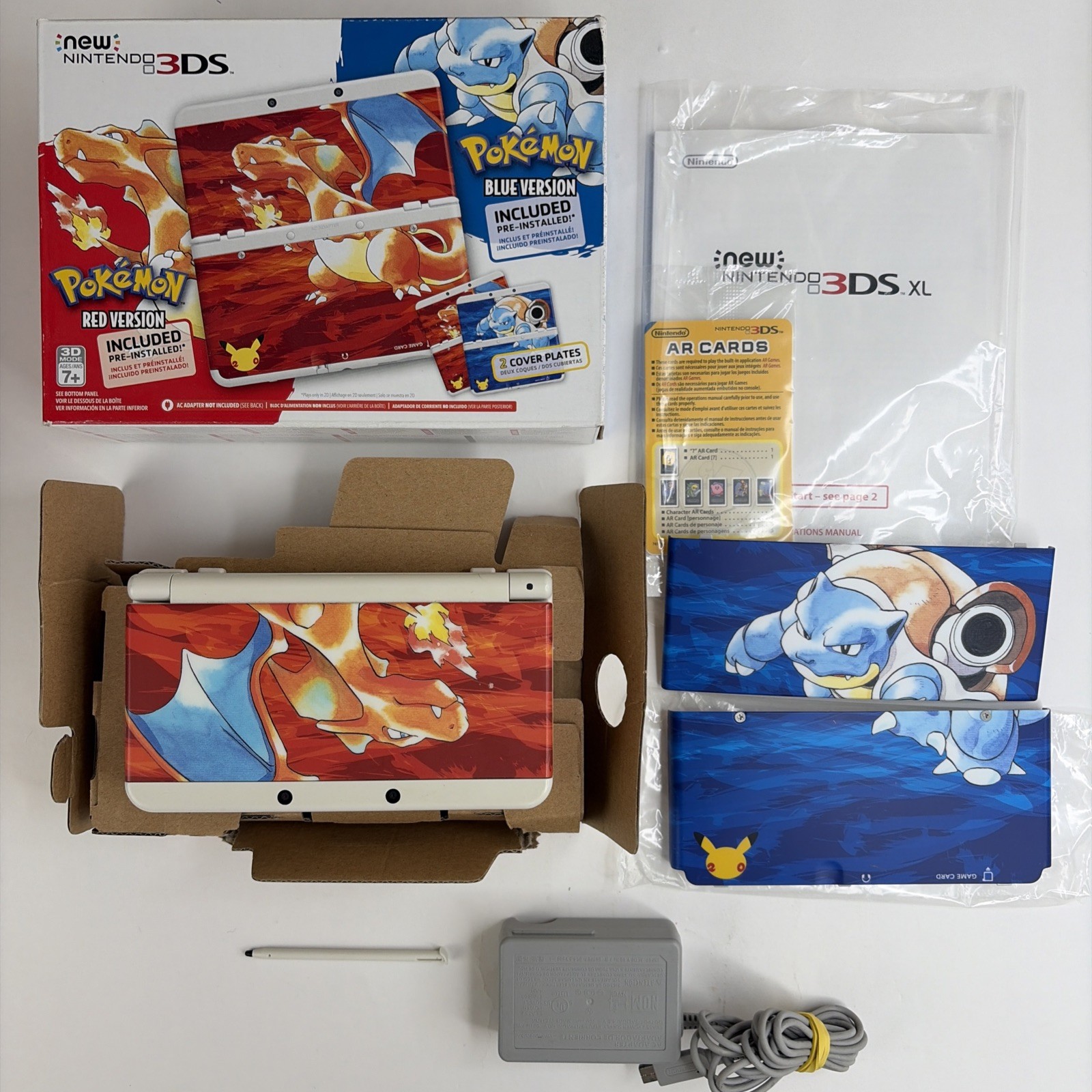 New Nintendo 3DS Pokemon 20th Anniversary Edition System Manual CIB plates