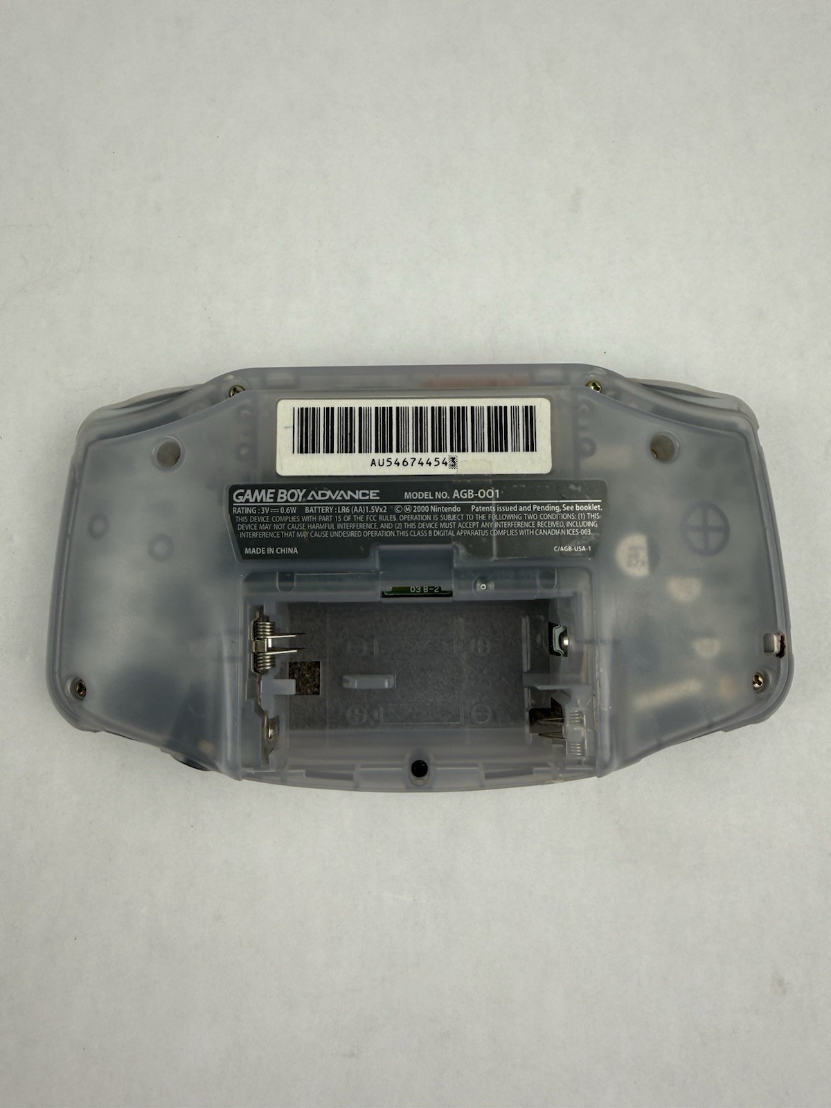 Nintendo Game Boy Advance Clear Glacier Tested AGB-001 W/ 2 Games No Batt. Cover