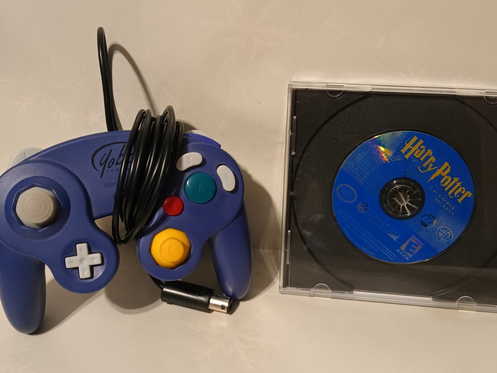 Nintendo GameCube Bundle DOL-001 Black Console, Purple Controller. Harry Potter