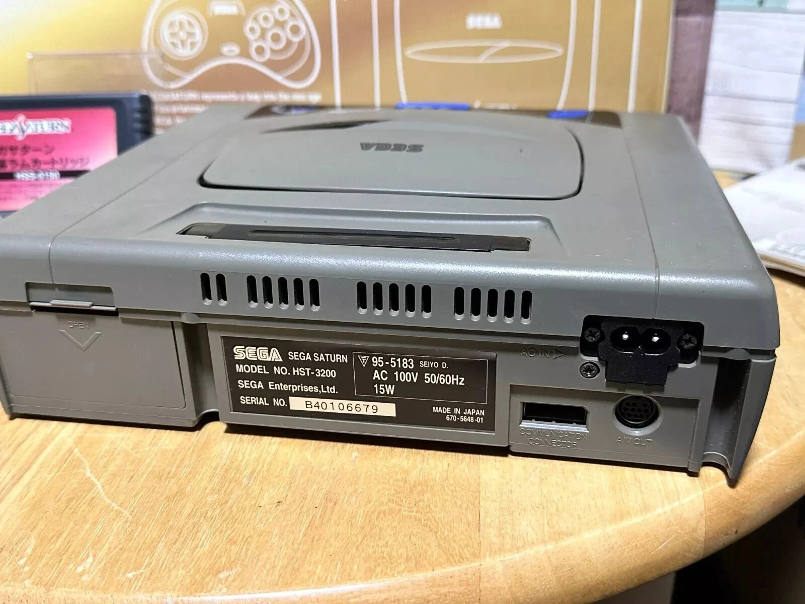 SEGA SATURN Console Controller Extended Ram Cartridge Box HST-3200 & 6Games JPN