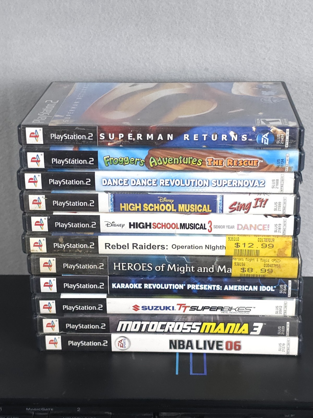 Sony PlayStation 2 PS2 Console Bundle OEM Controller 15 Games 2 Memory Cards