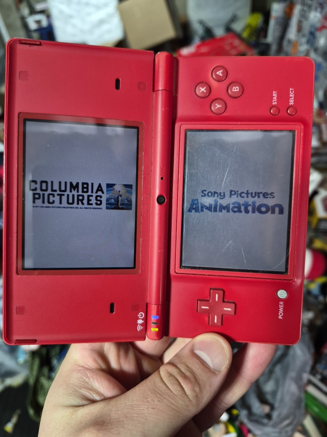 Nintendo DSI Matte Red Handheld System Box Charger Games Tested With Issues