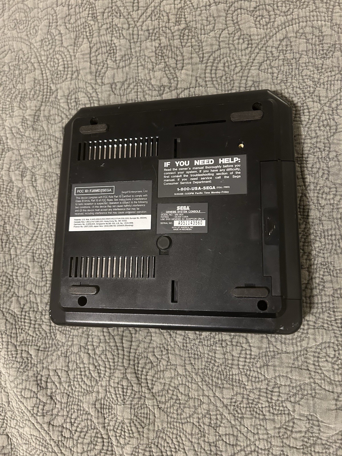 Sega MK-1631 Genesis Ver 2 Console Only (No Power Or Tv Connection Wires)