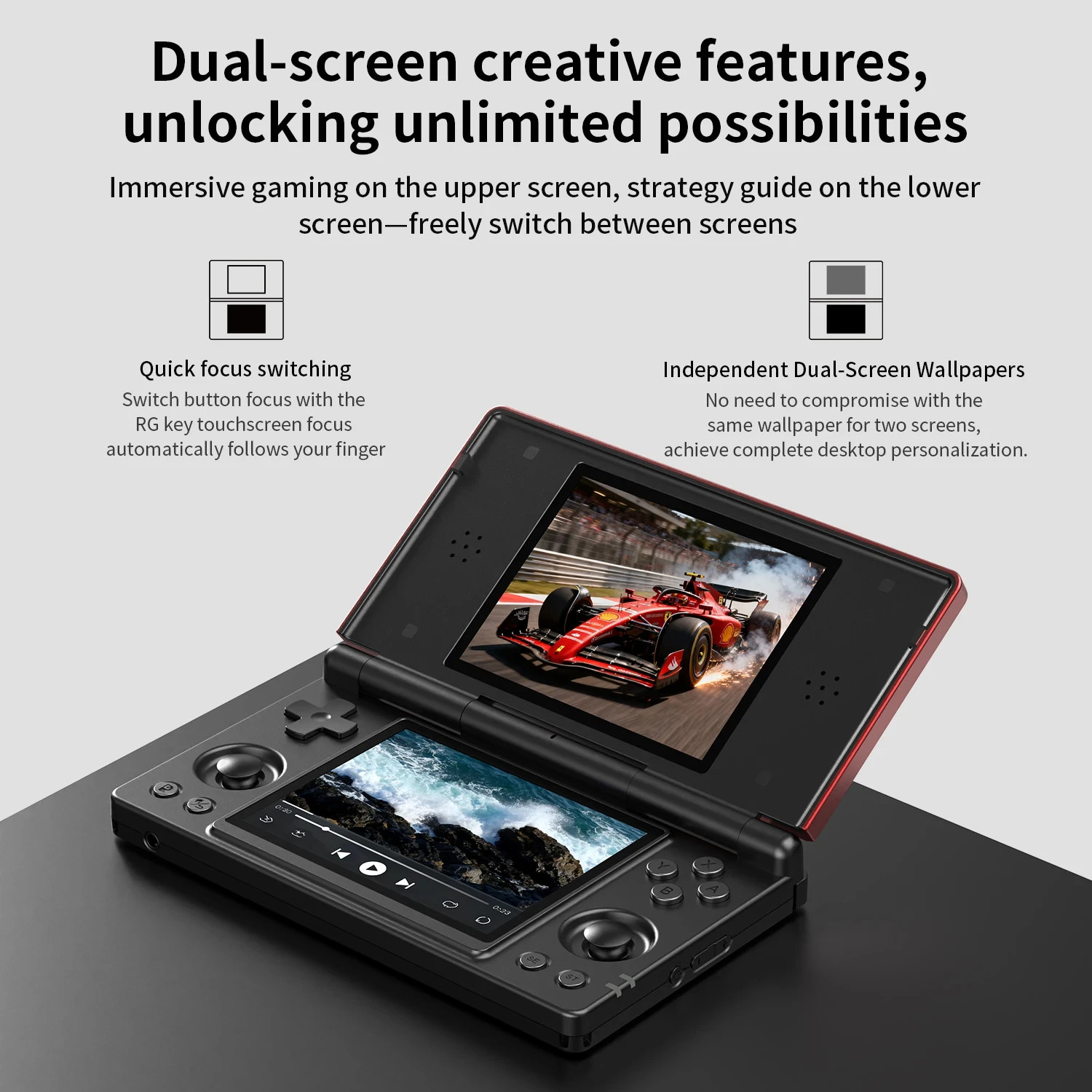 RG DS Foldable Handheld Game Console RK3568 Anbernic RG DS Android 14 System Two