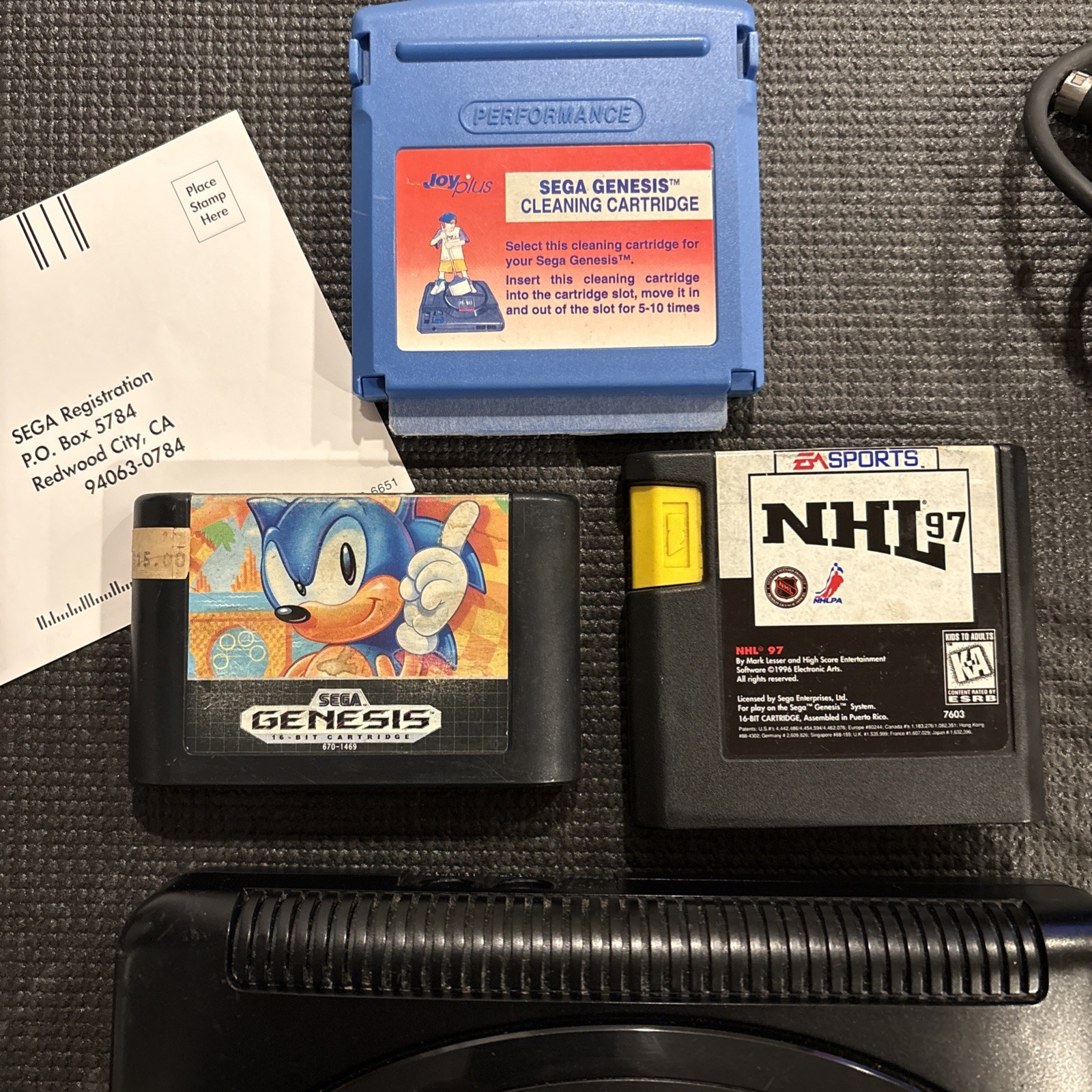 Sega Genesis Model 2 MK-1631 Console 2 Controllers Sonic & NHL Works Great!