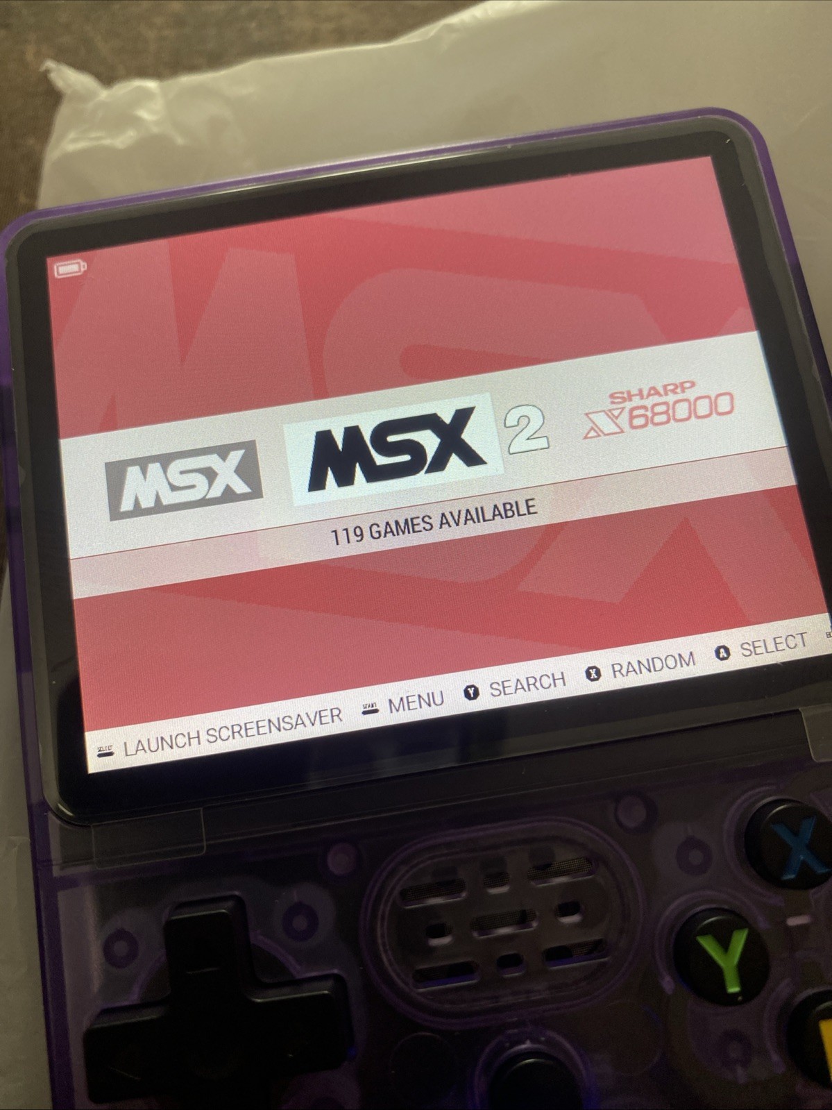 RK3326 Quad Core Handheld Game Console 128G With Built-in Games, Purple