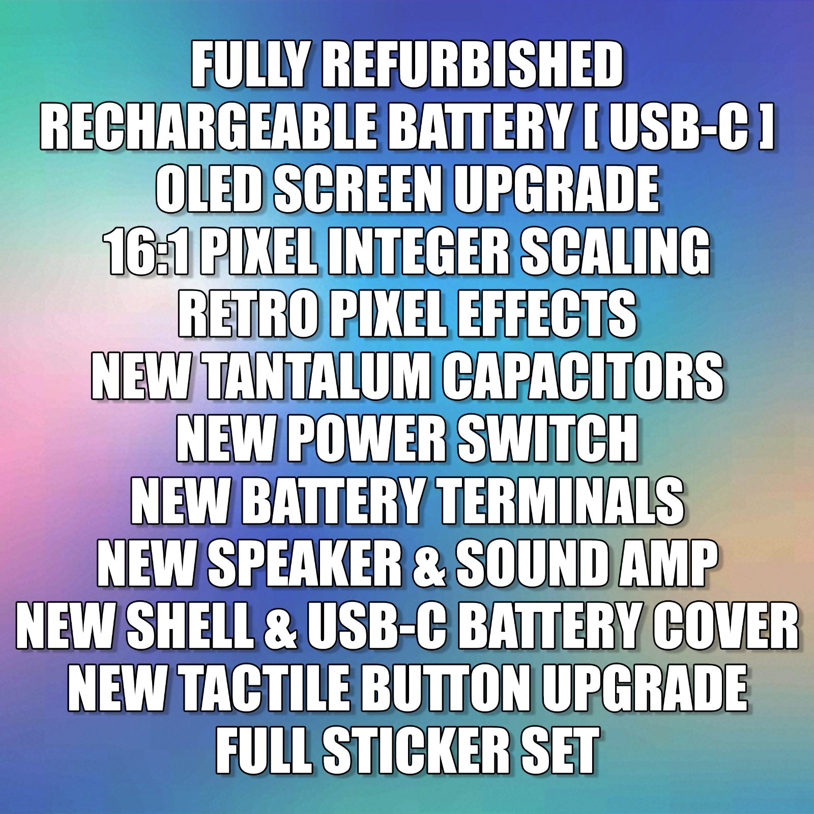 Gameboy Color *BEST SCREEN* Q5 XL Laminated IPS Console Backlit LCD GBC Game Boy
