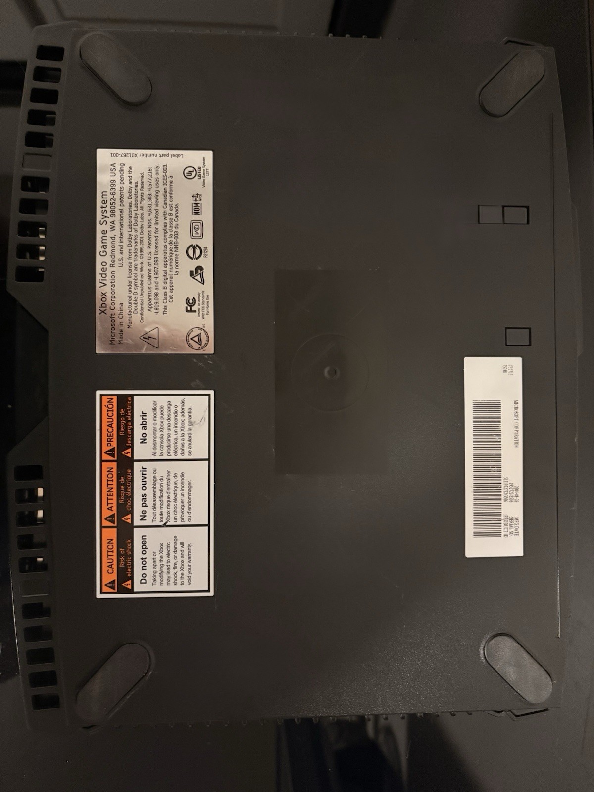 Microsoft Xbox Black Console X01267-001 DVD Playback Controller Remote