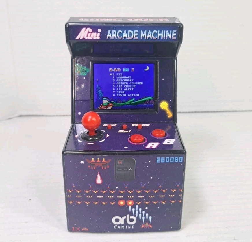Orb Retro 6″ Mini Arcade Machine 240-in-1 Video Games Tested Works w/ Manual