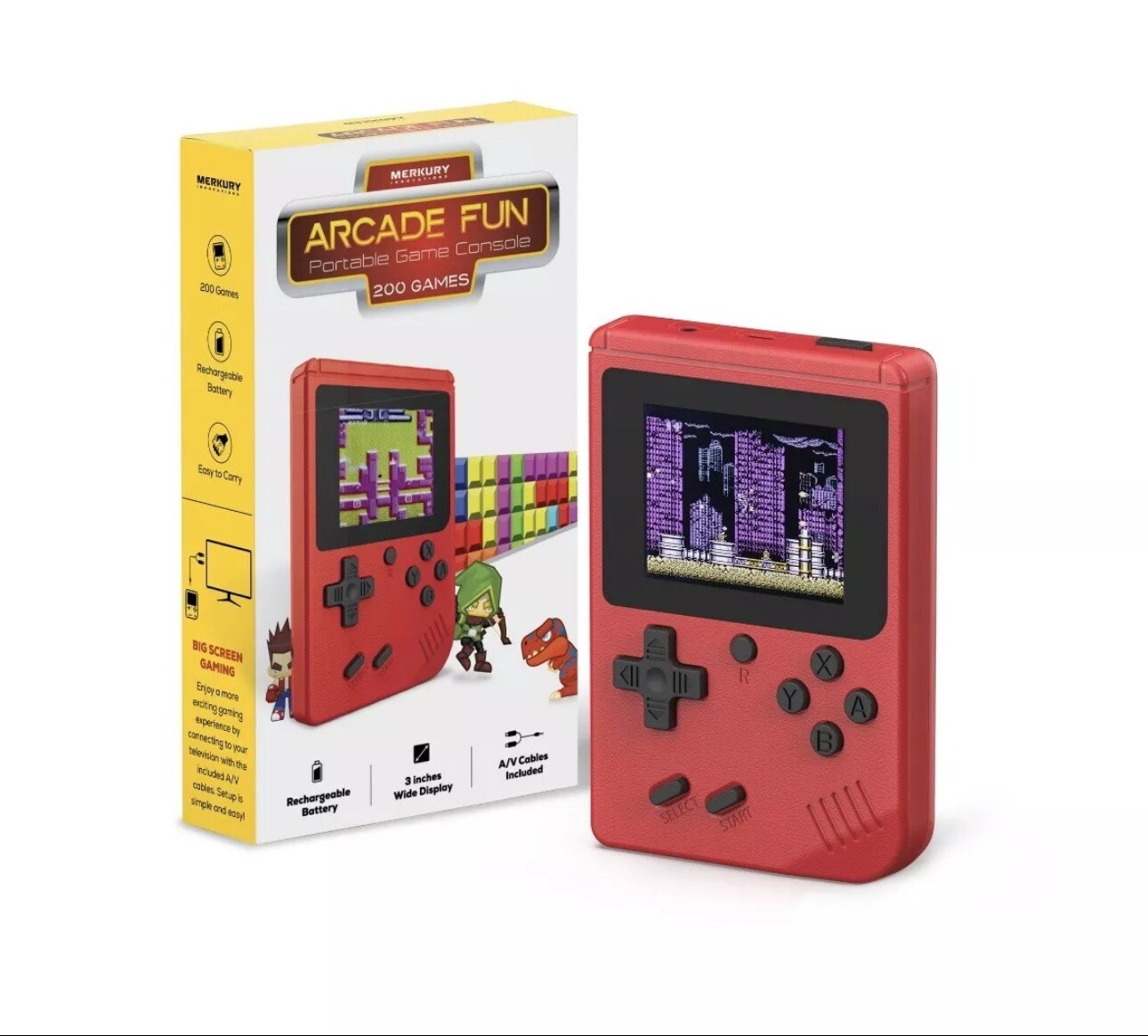 Merkury Innovations Arcade Fun Portable Gaming Console 200 Games