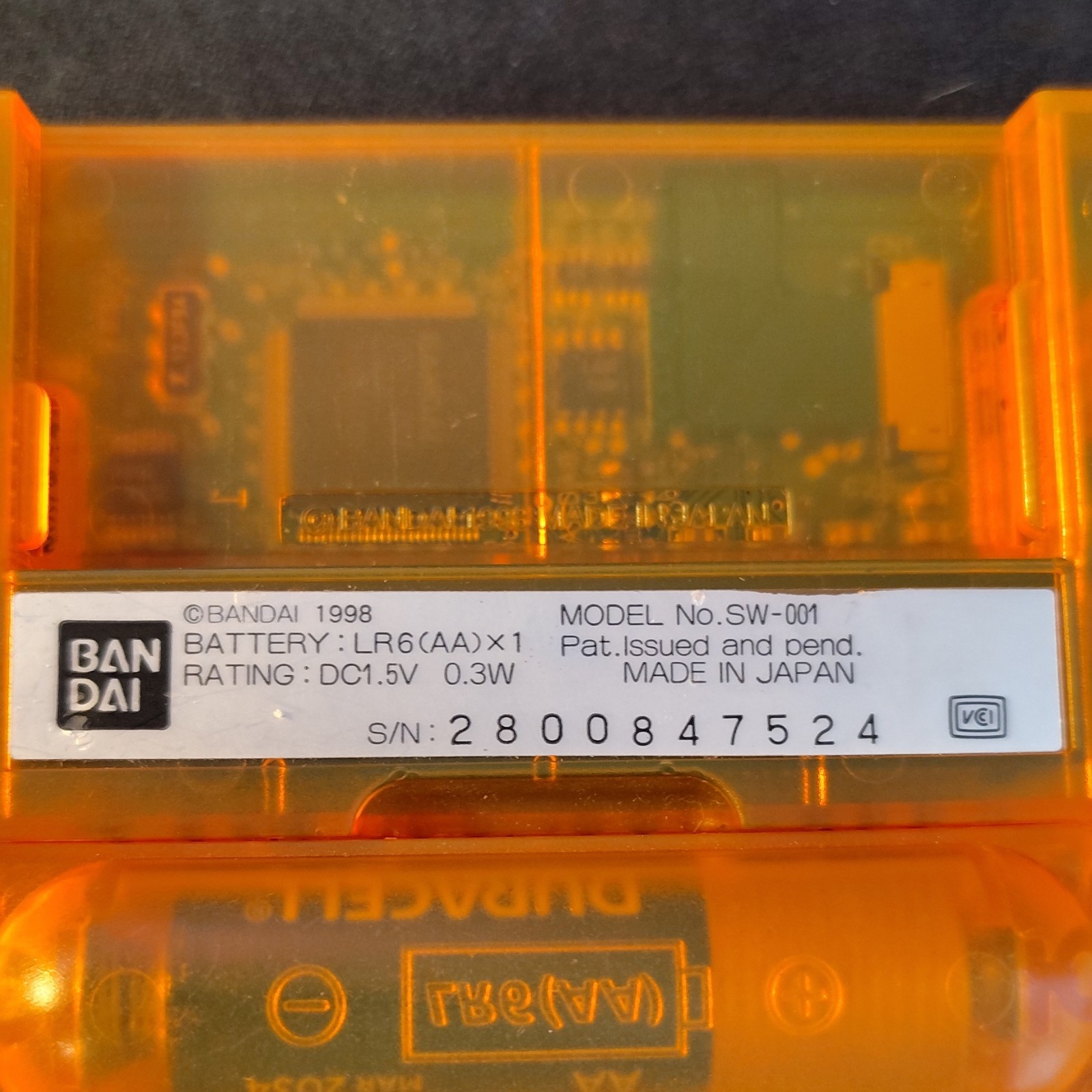 Bandai WonderSwan SW-001 Translucent Orange/Blue Digimon Edition | Works Great