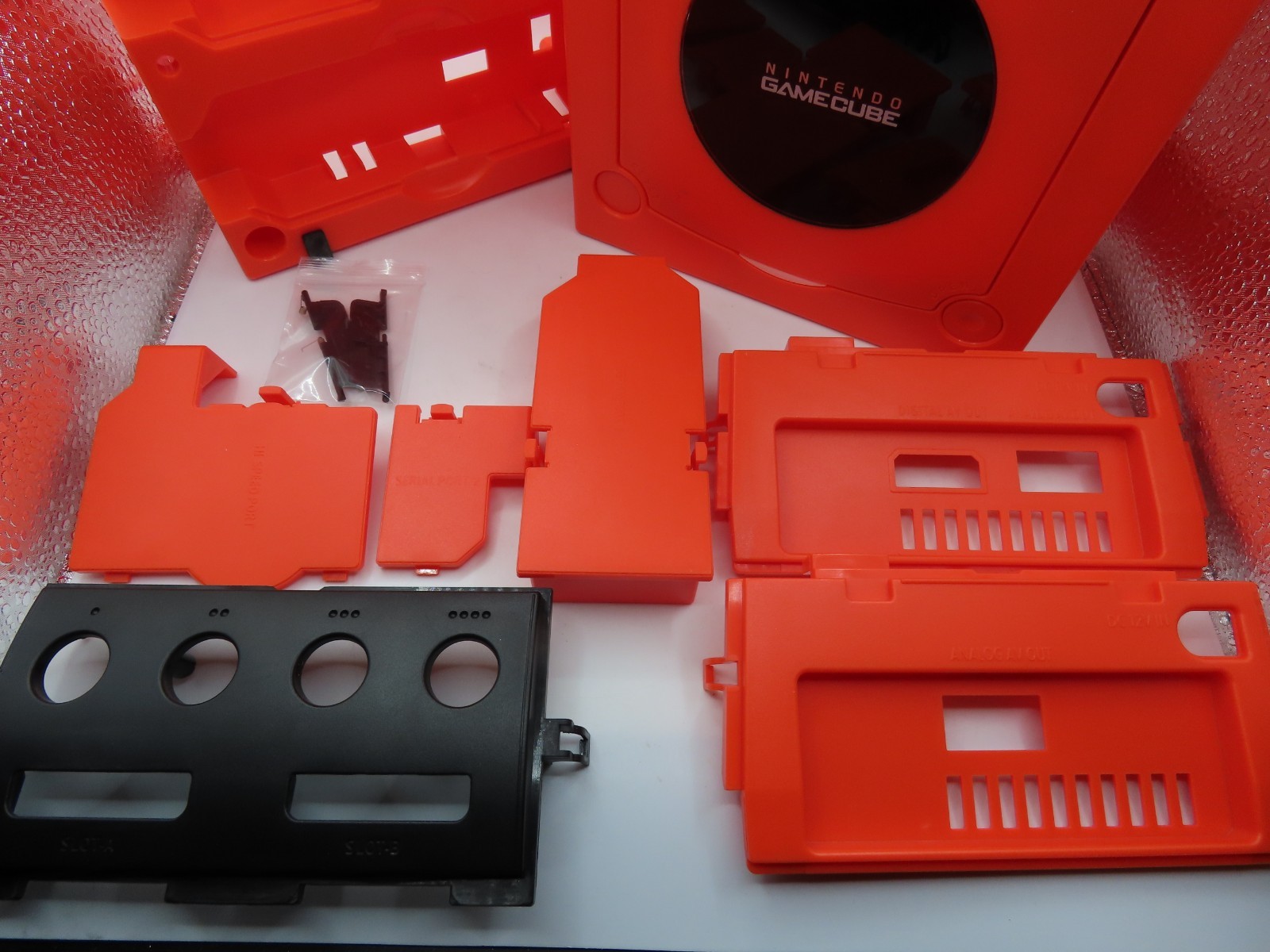 Replacement Nintendo GameCube Red Shell Housing DOL001 or DOL101 w/port covers