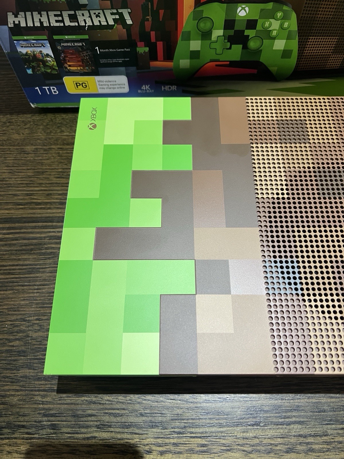 Microsoft Xbox One S 1TB Minecraft Limited Edition Console – Excellent Condition
