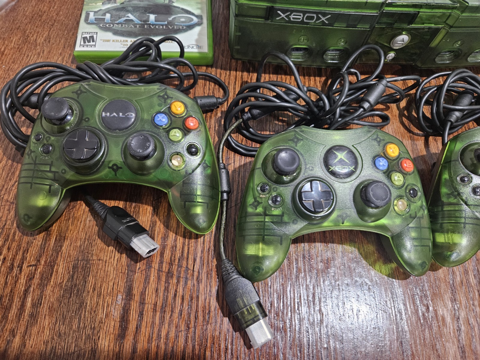 OG Xbox Halo Edition System Console In Box With 4 Controllers And Extras