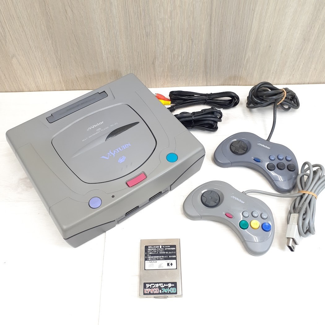 Sega Victor V-Saturn RG-JX2 Console with 2 Controllers &Twin Operator Movie Card