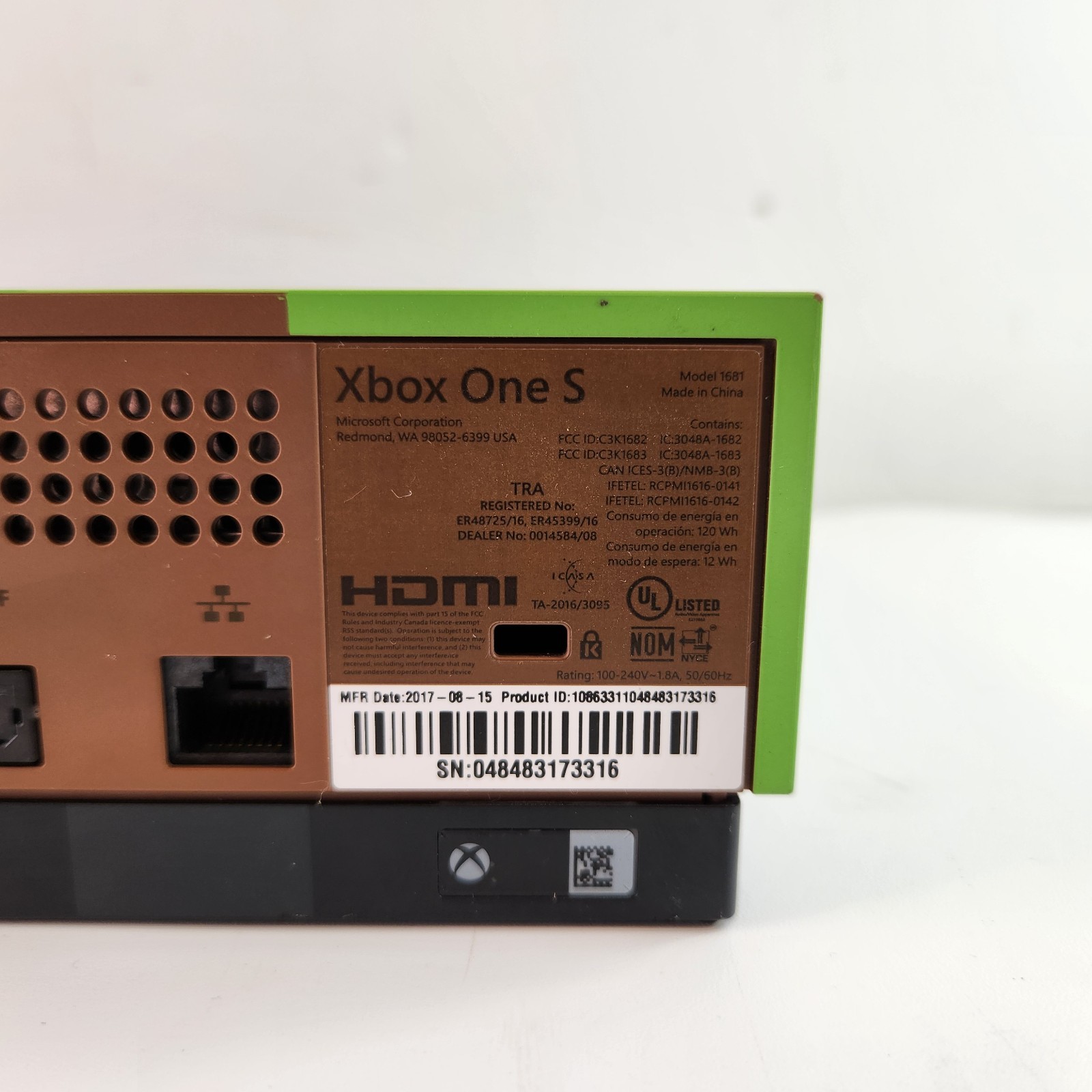 Microsoft XBOX One S Minecraft Edition Limited WORKS No Controllers