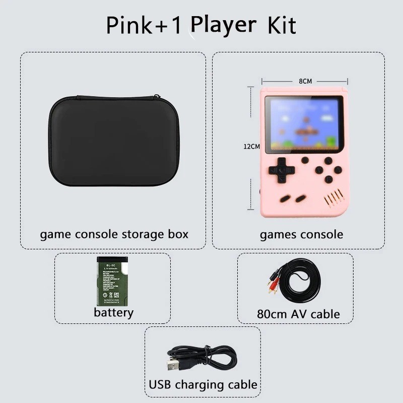 Handheld Retro Game Console 500+ Classic Games TV AV Output 1020mAh Kids Adults