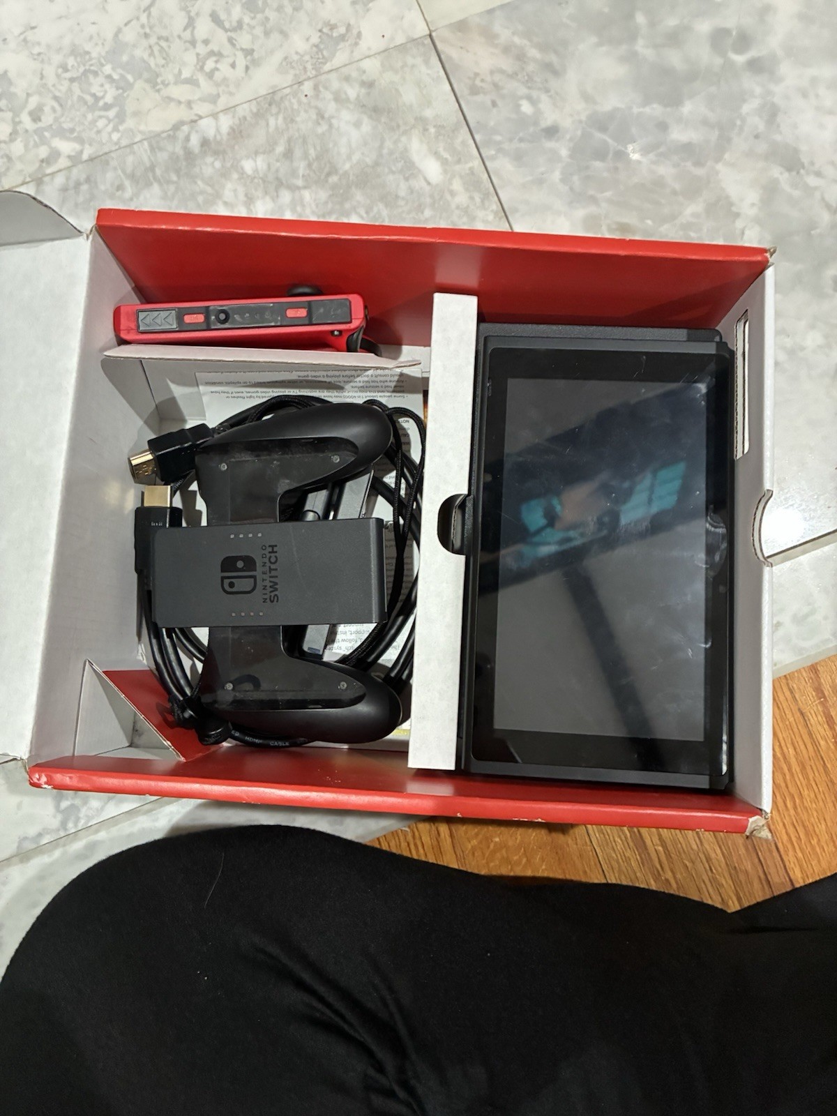 Nintendo Switch Console – Mario Choose One Bundle, Red Controller, New in Box.