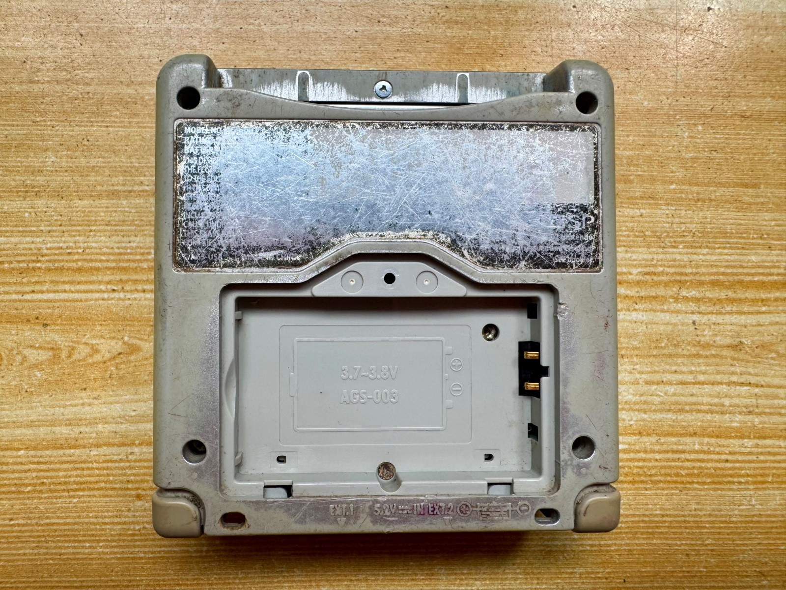 Nintendo Gameboy Advance SP AGS001 Ice Metallic Silver Handheld System Console