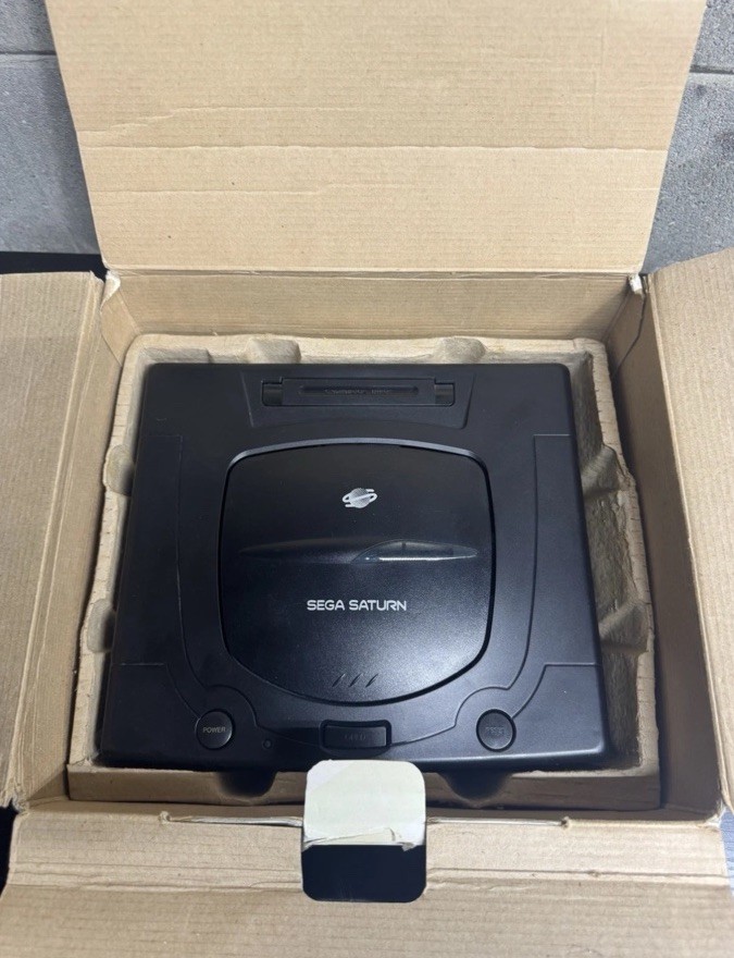 SEGA Saturn Home Console – Black w/ Cardboard, Inserts & 3 Controllers