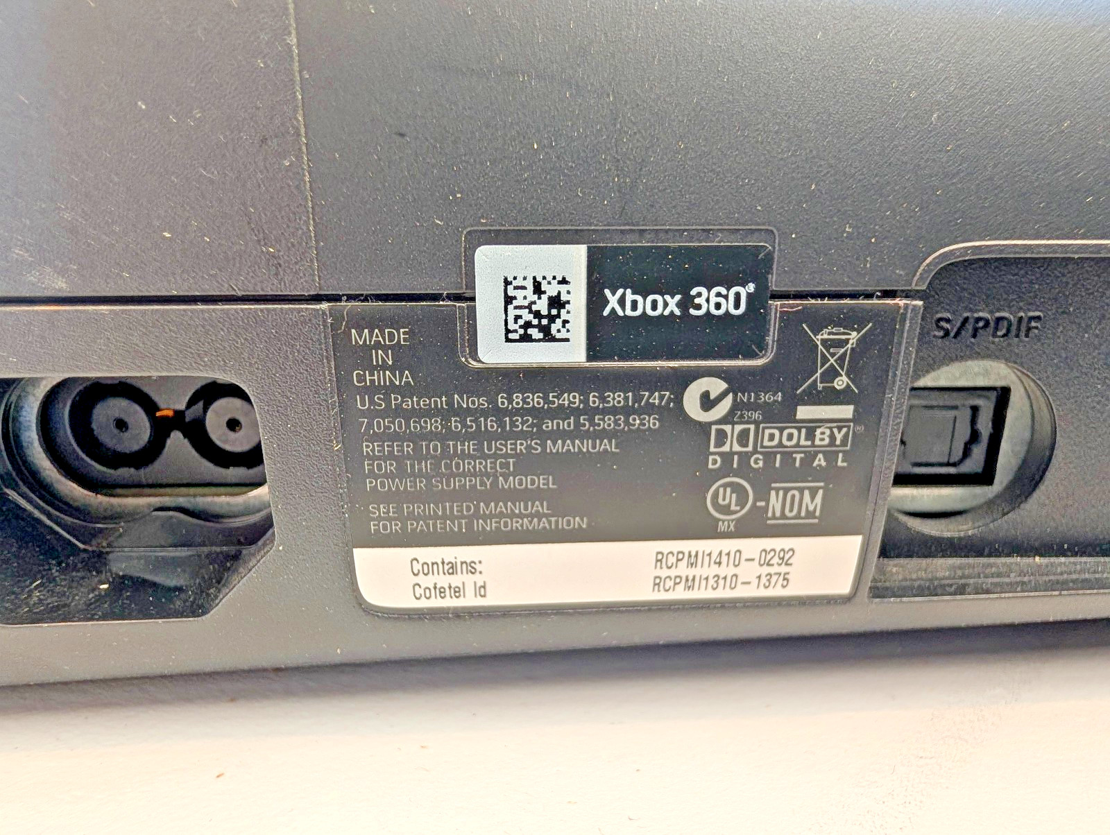 Microsoft Xbox 360 S Slim Black Console Model 1439 Power Supply AV Tested