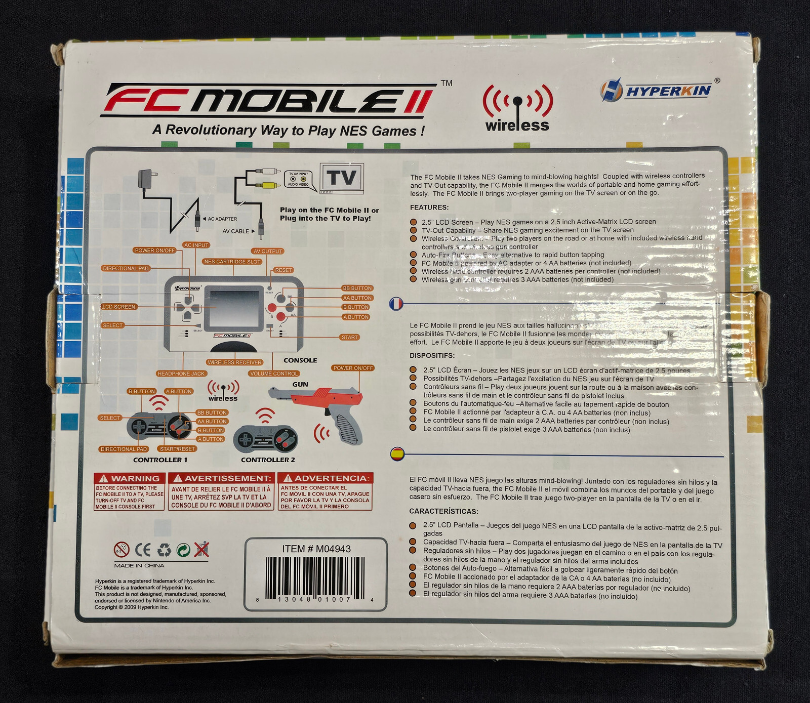 Retro Hyperkin FC MOBILE II (2009) Portable NES – Tested Working, No AC Adapter