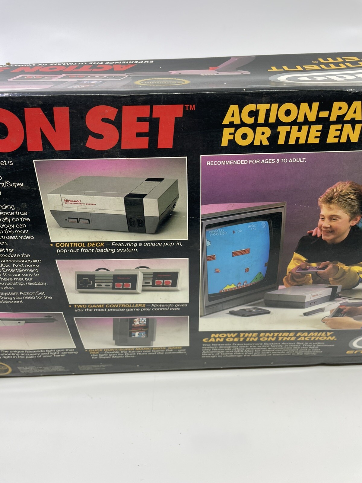 Vintage Nintendo NES Action Set Home Console – White/Gray Box Only 1988